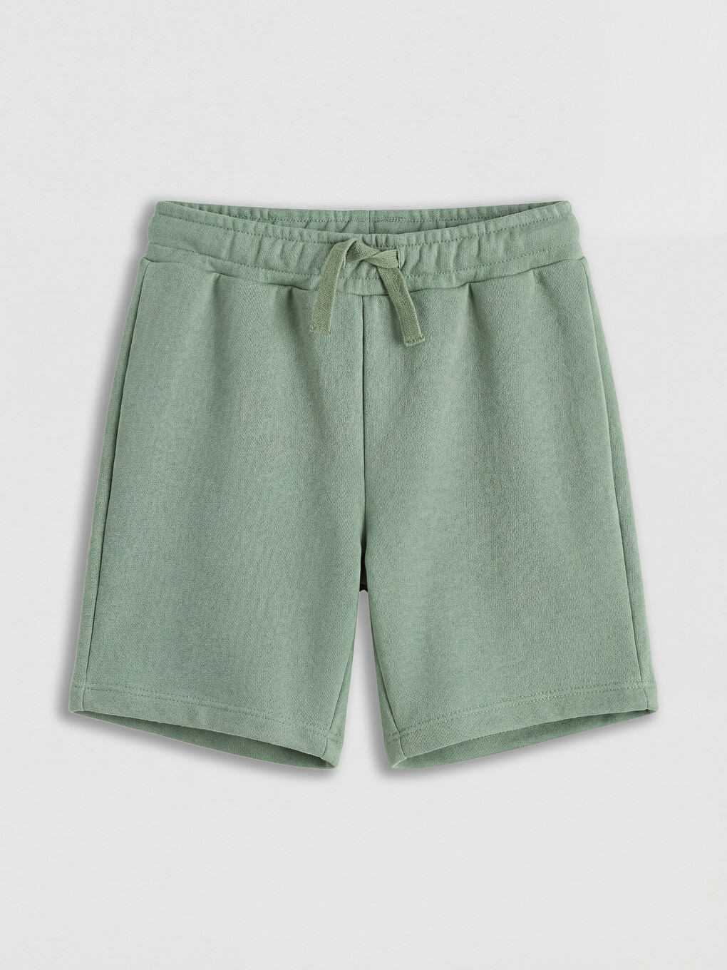 Yeşil Beli Lastikli Basic Erkek Çocuk Şort-1
