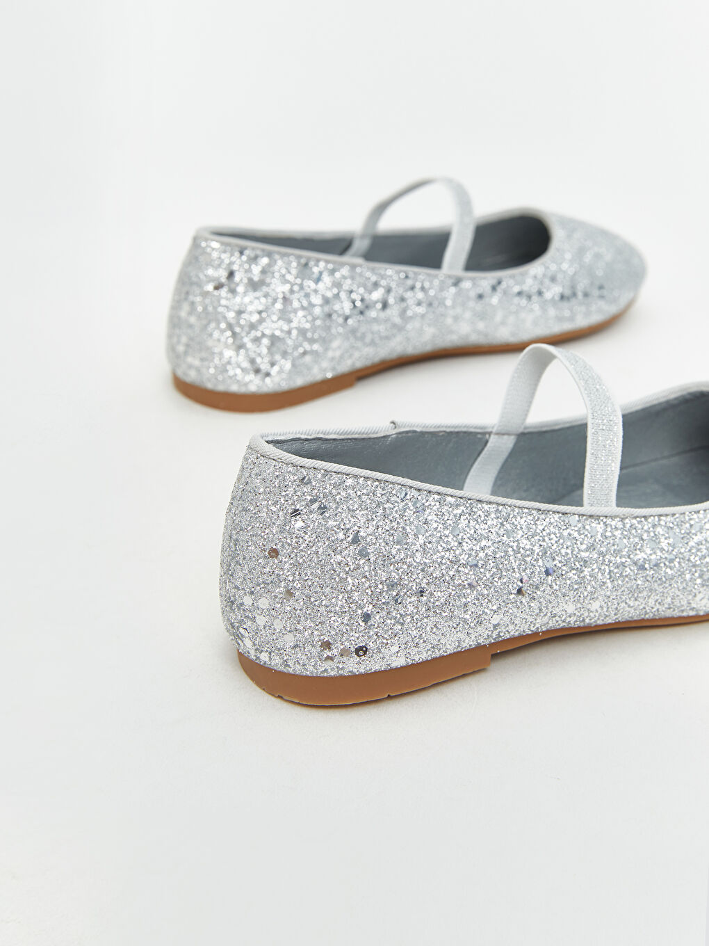 Silvery Girls' Flats-4
