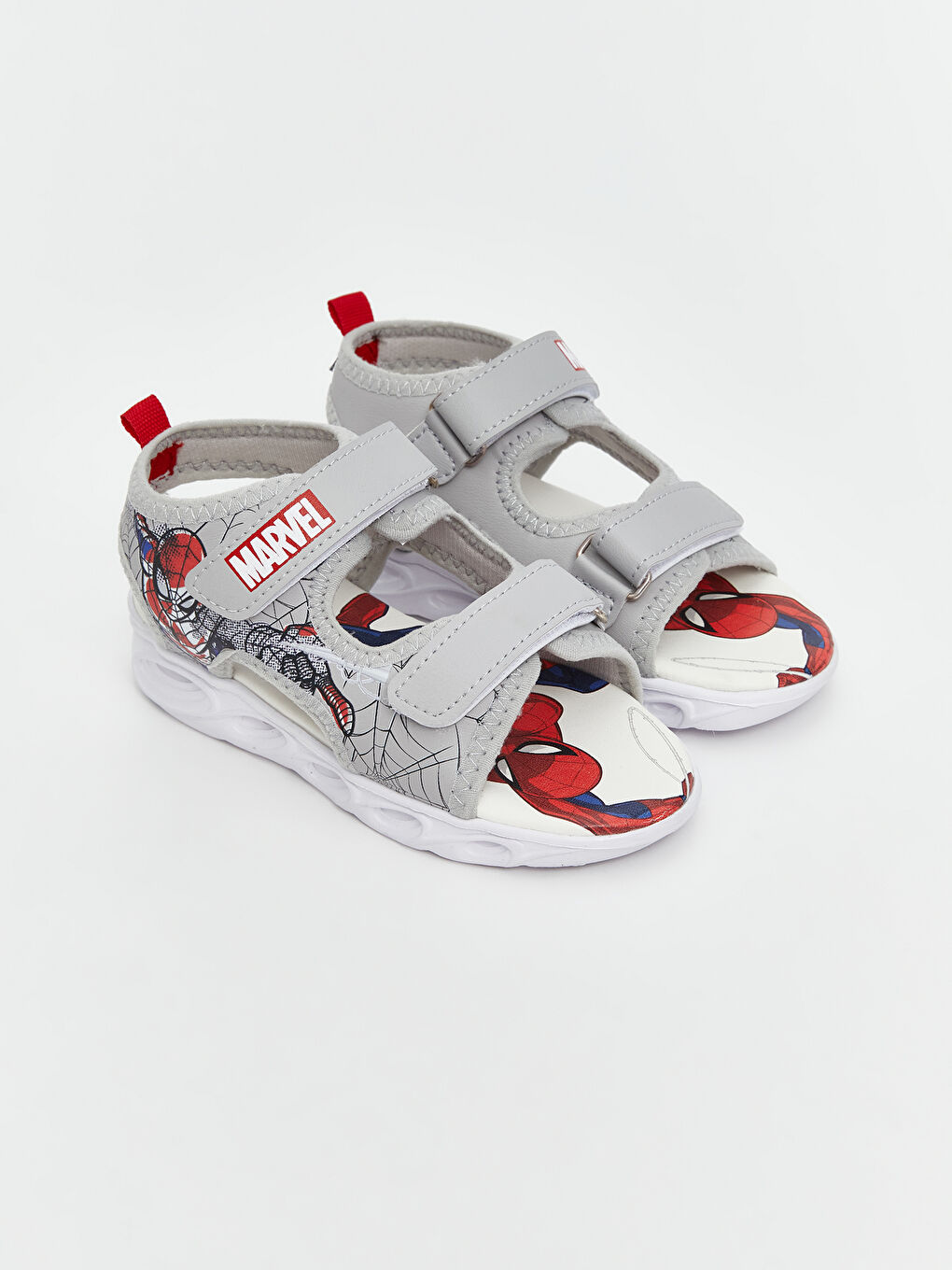 Gri Spiderman Baskılı Erkek Bebek Sandalet-1