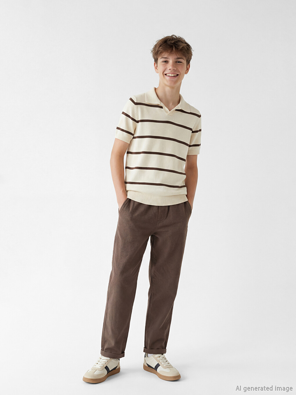 Elastic Waist Boys' Trousers-1