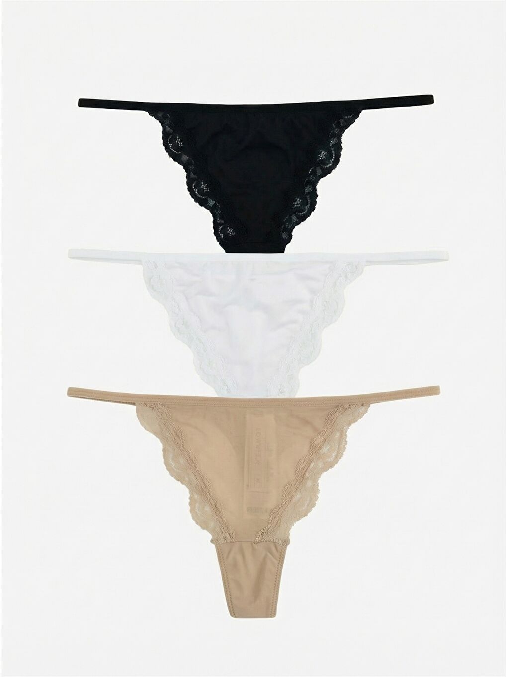 Pembe Dantel Detaylı Tanga 3'lü