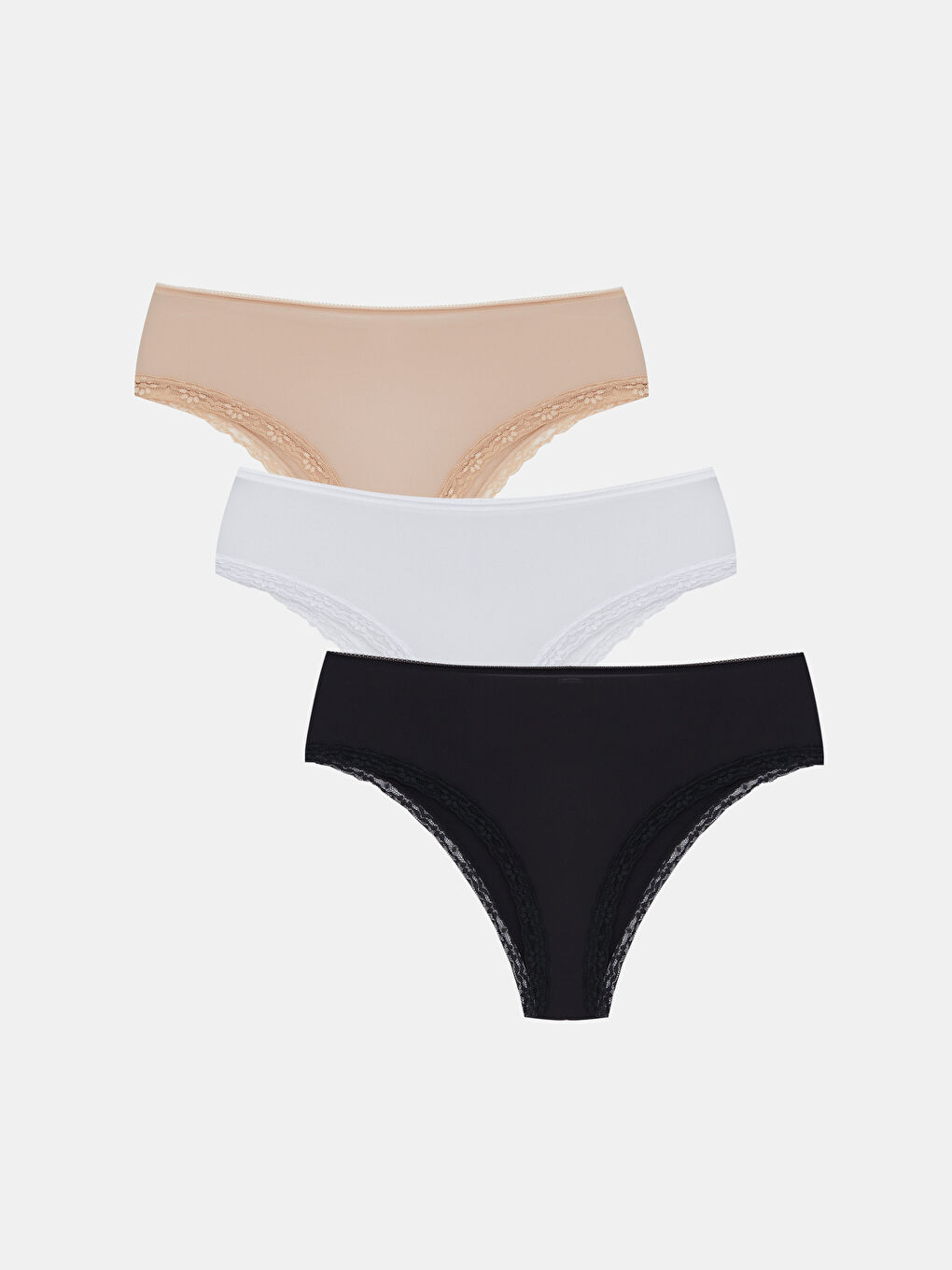 Бразильские трусики с кружевной отделкой, комплект из 3-х штук-1