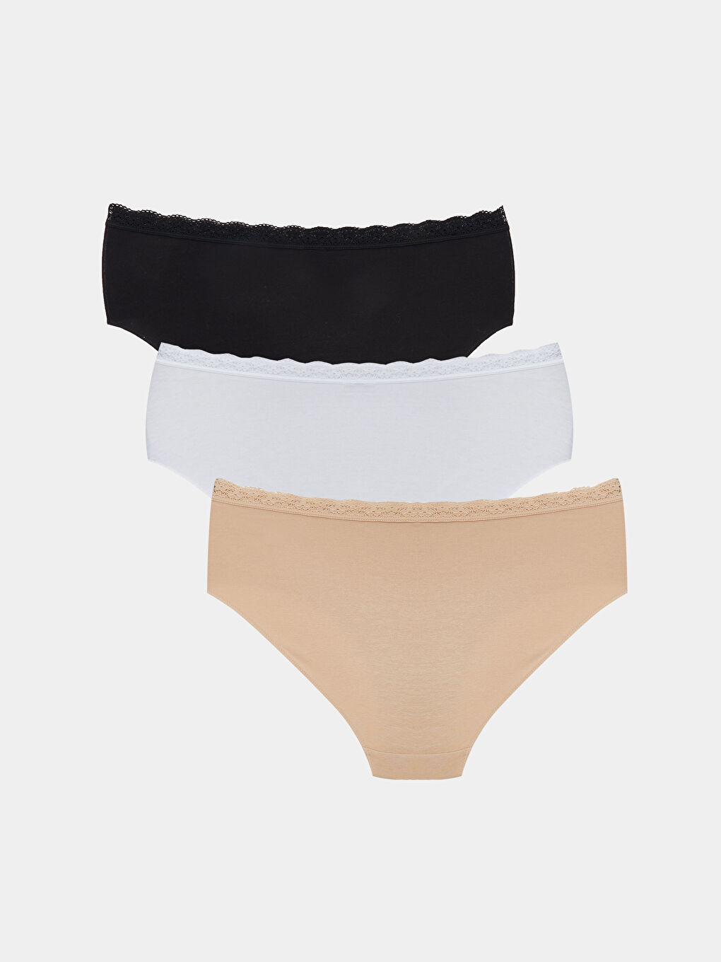 Комплект из 3-х трусов-хипстеров с кружевной отделкой-3