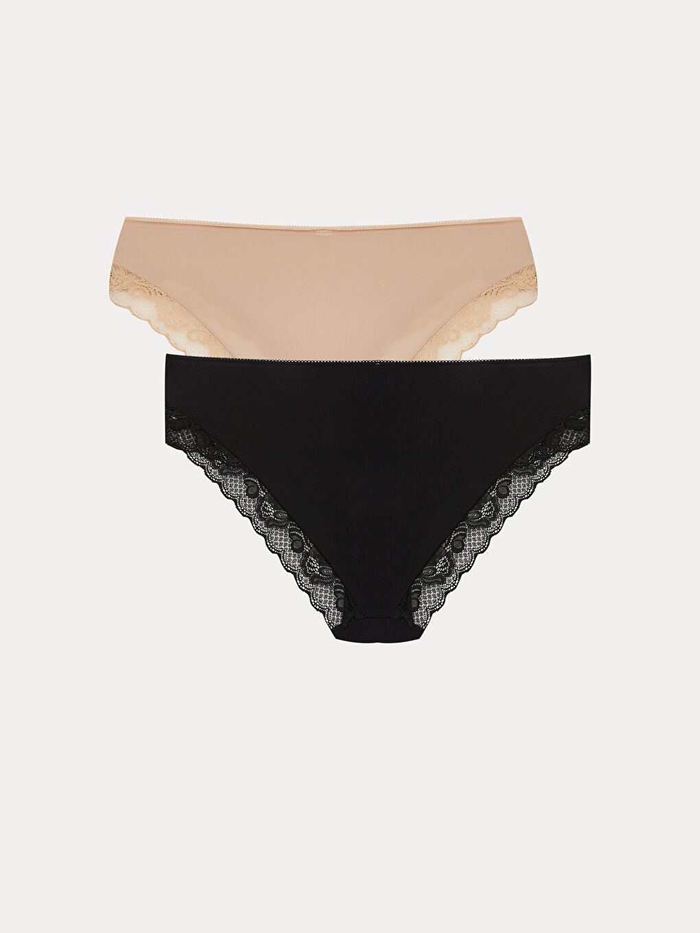 Кружевті детальды бикини іш киім 2 данадан тұратын-1