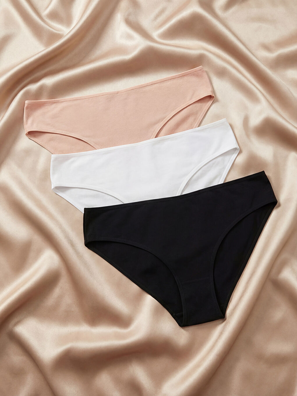 Pembe Düz Bikini Külot 3'lü