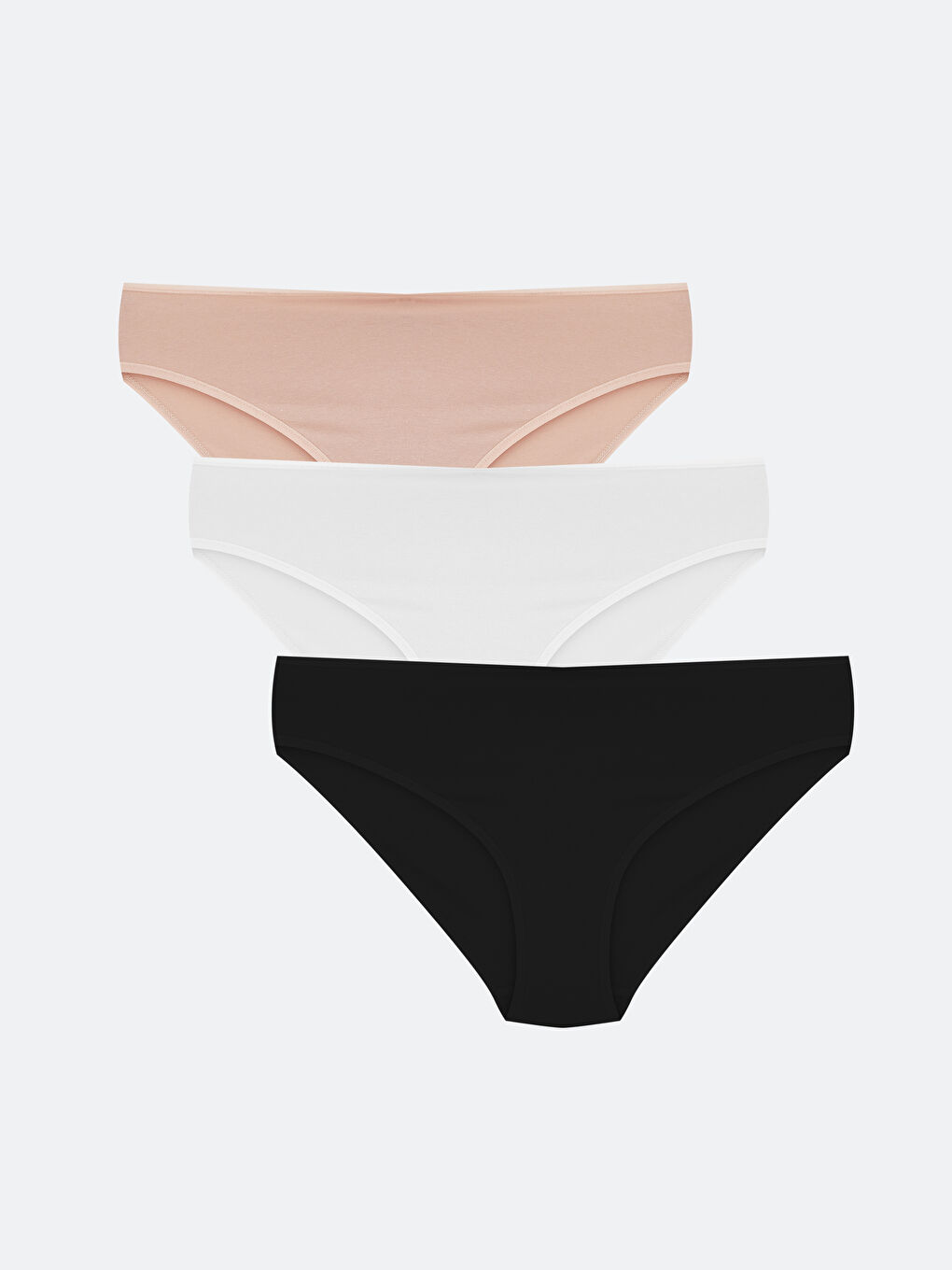 Pembe Düz Bikini Külot 3'lü