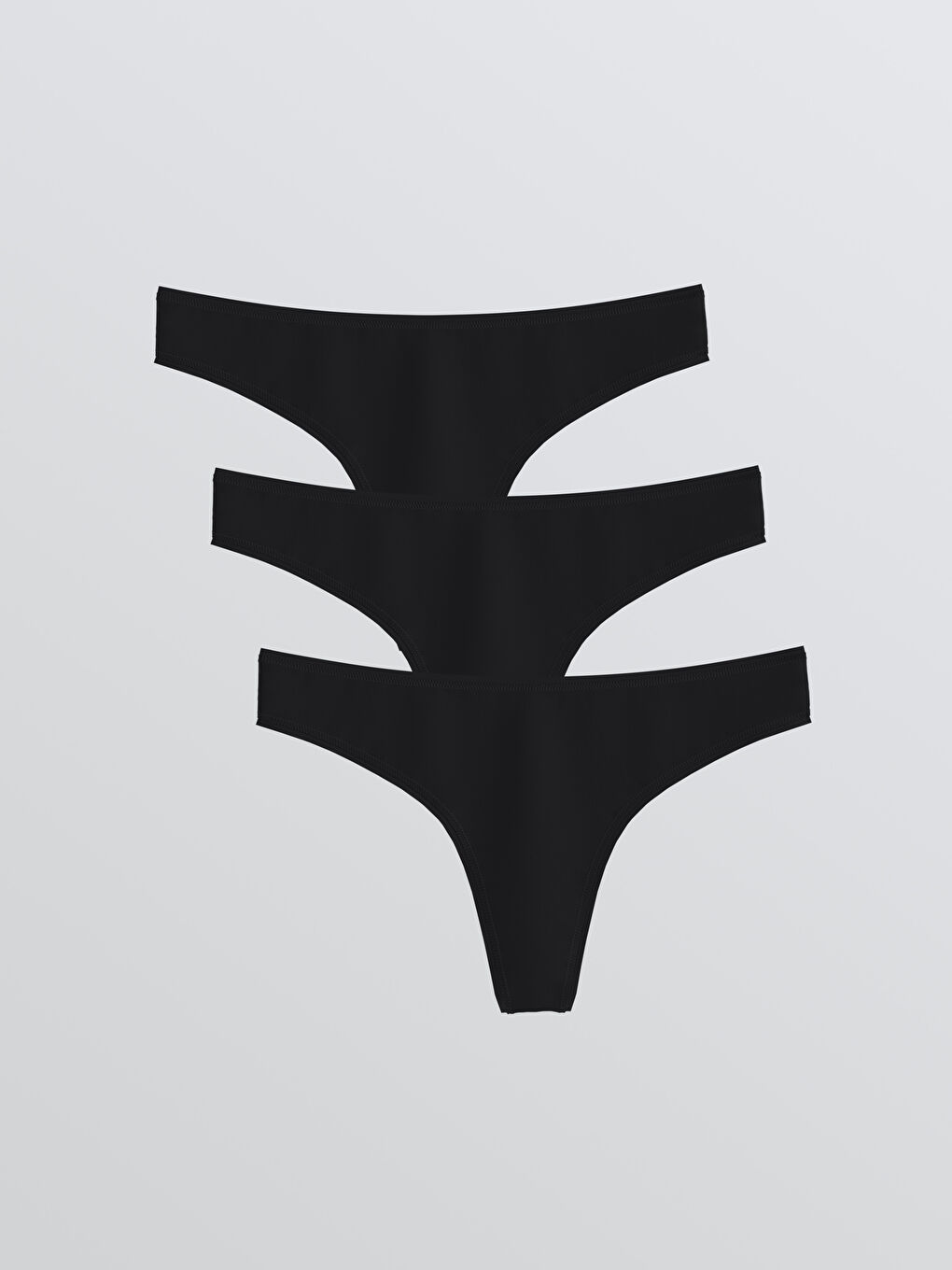 Siyah Düz Tanga Külot 3'lü