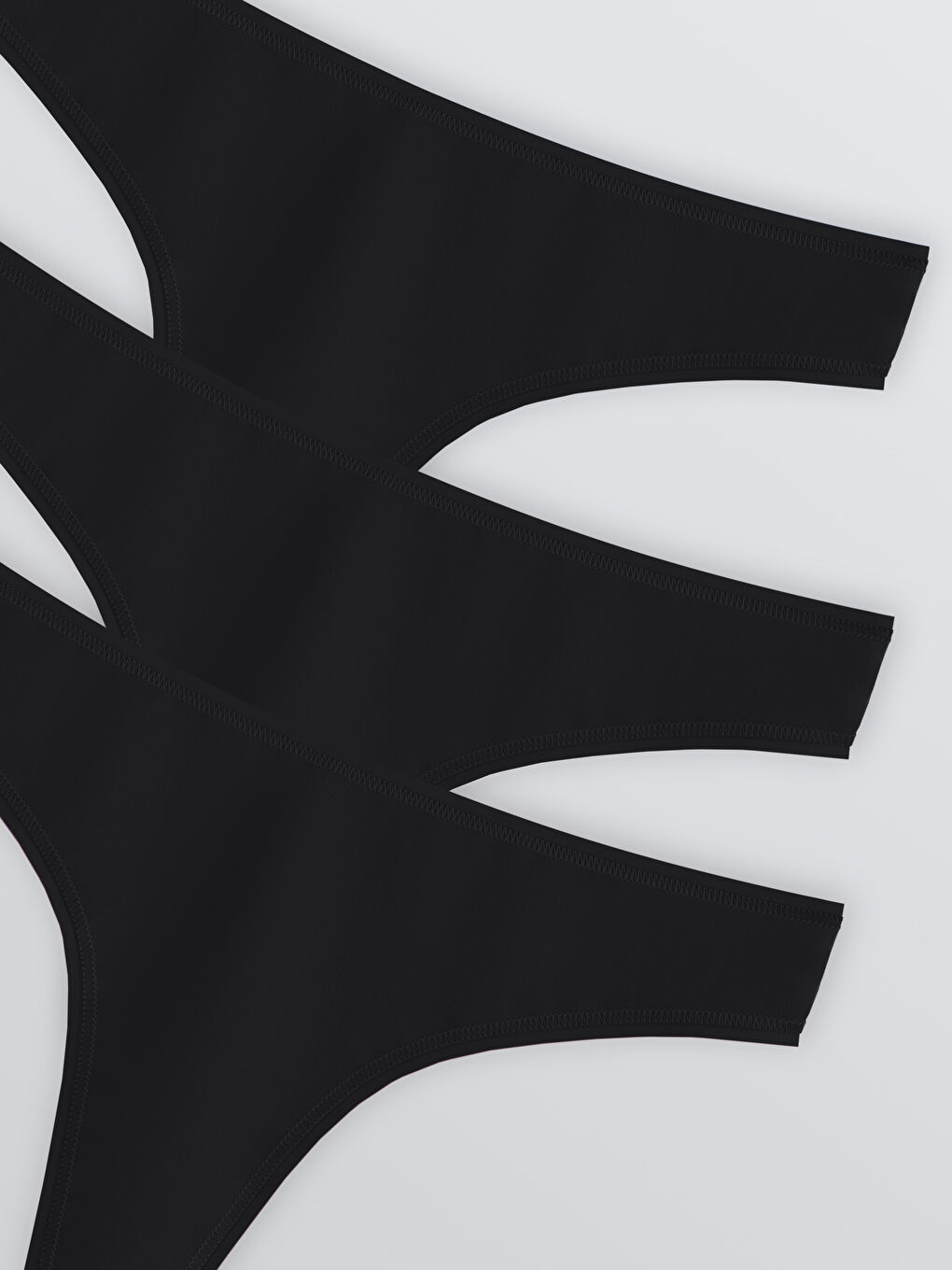 Siyah Düz Tanga Külot 3'lü-2