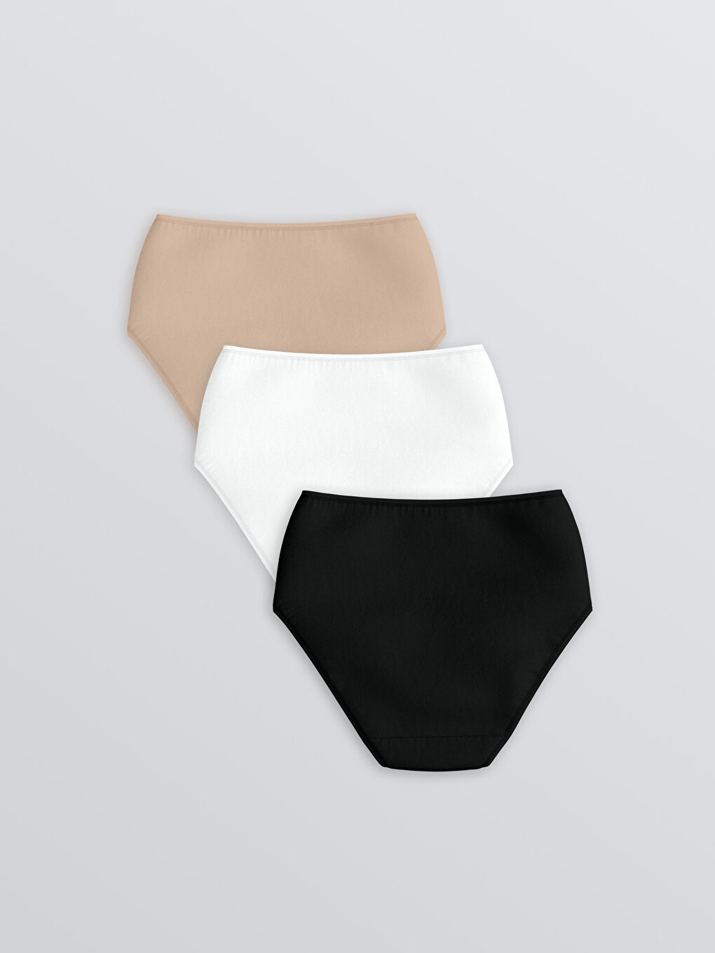 Pembe Yüksek Bel Klasik Külot 3'lü-1