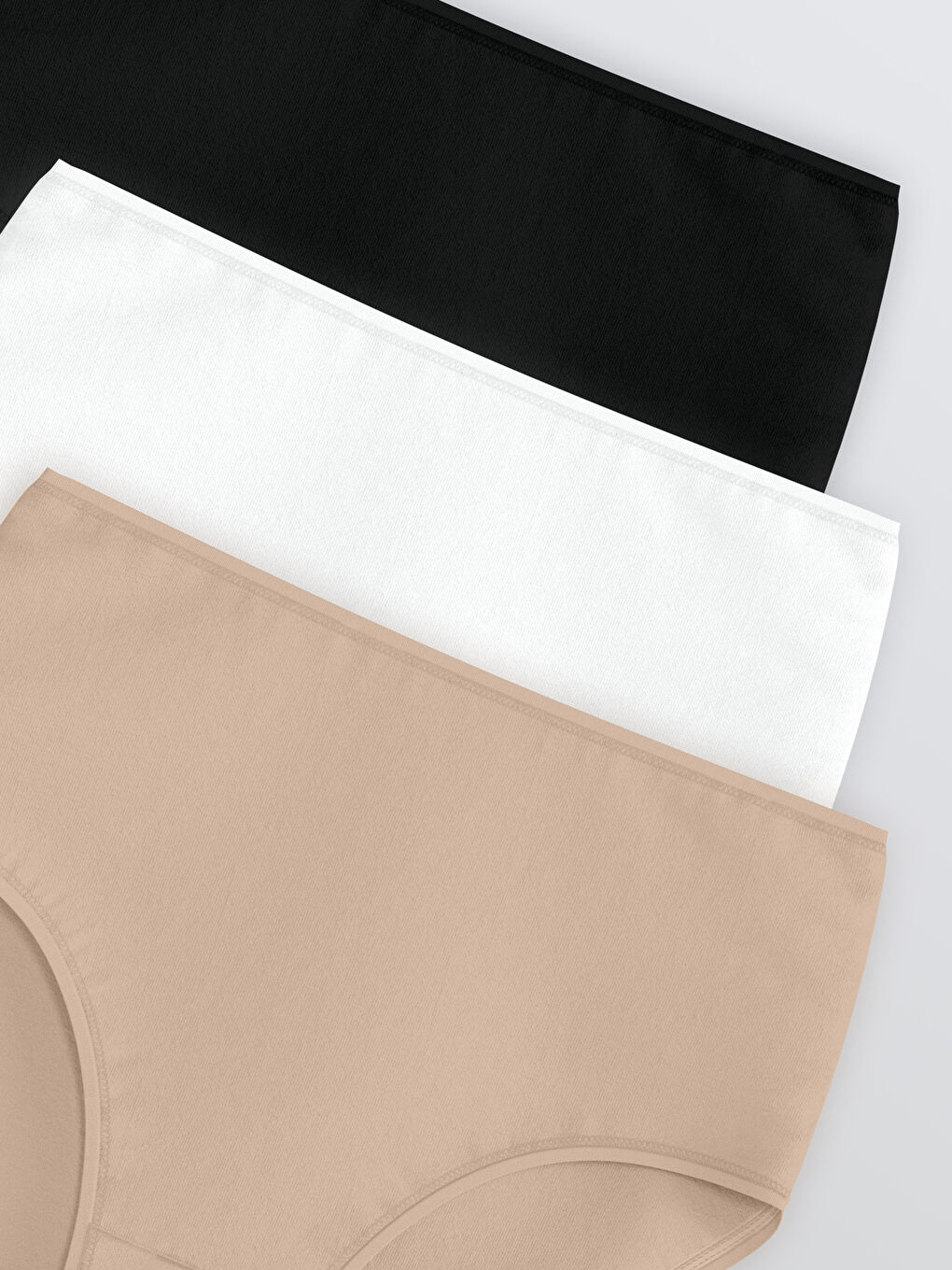 Pembe Yüksek Bel Klasik Külot 3'lü-2