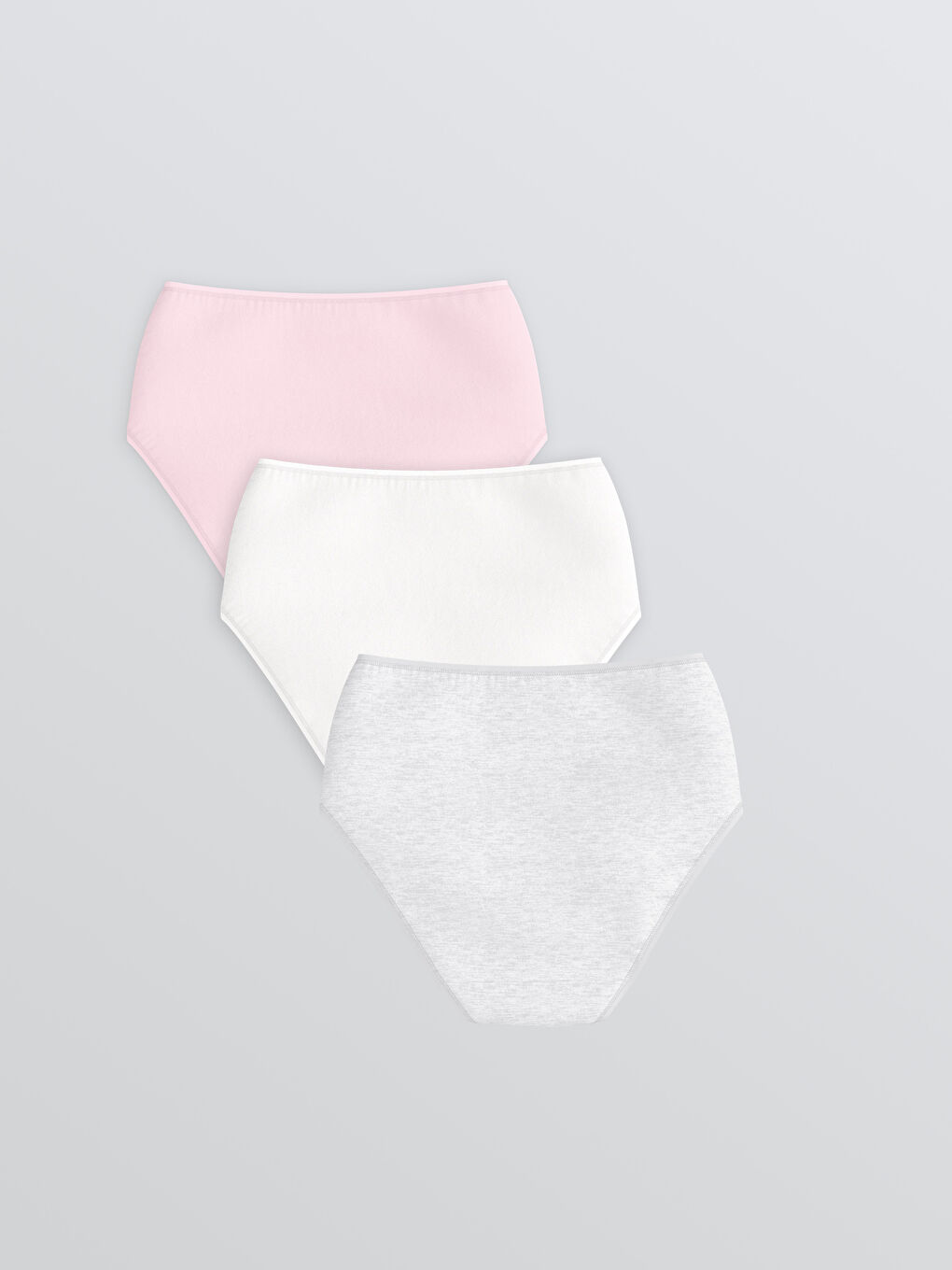 Beyaz Yüksek Bel Klasik Külot 3'lü-1