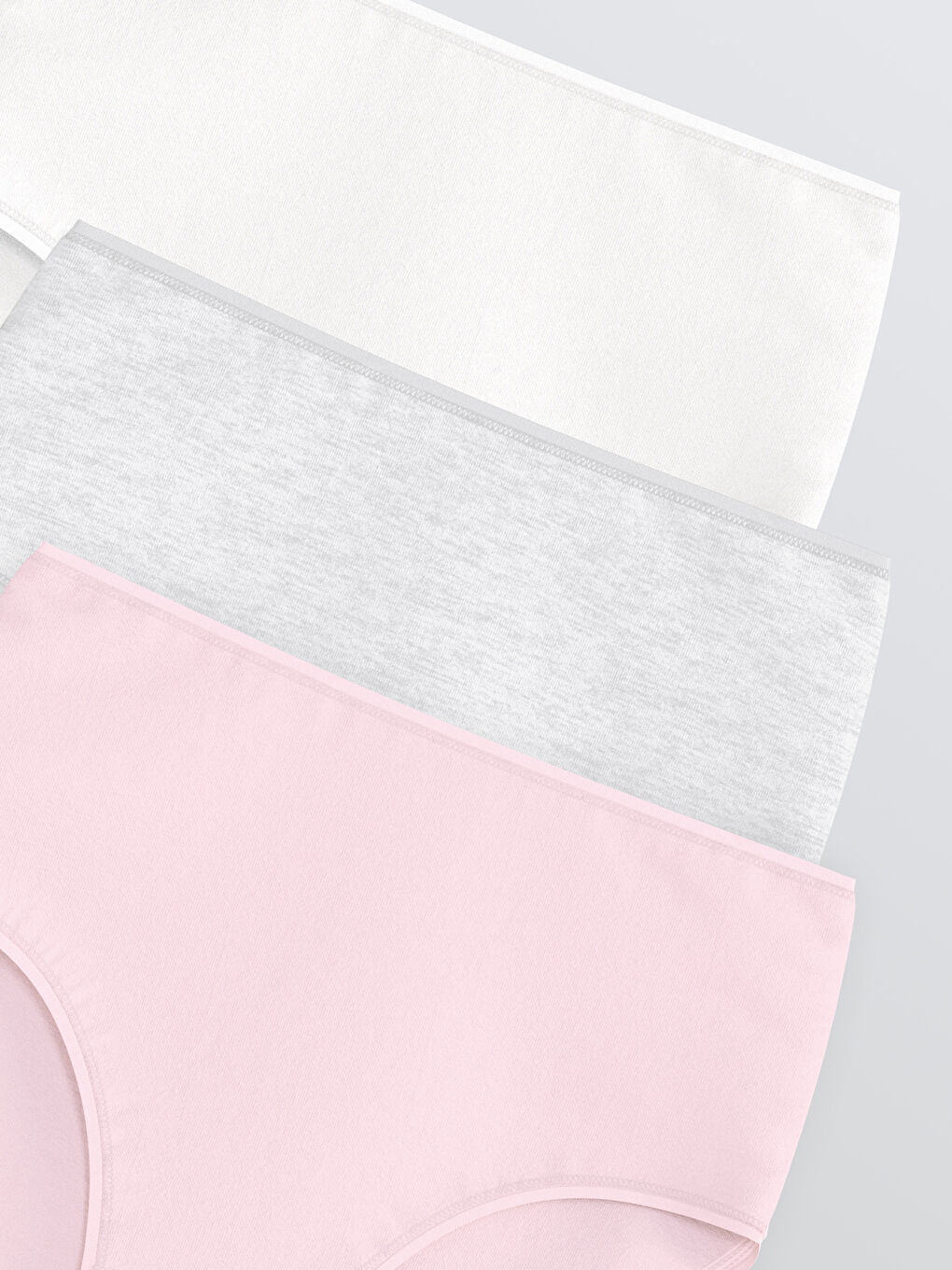 Beyaz Yüksek Bel Klasik Külot 3'lü-2