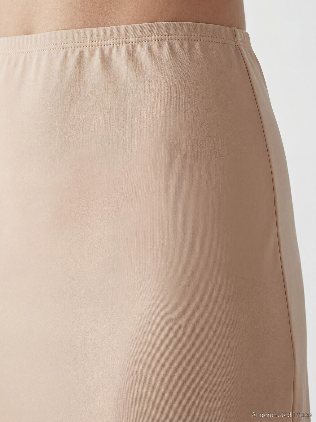 Pembe Kadın Beli Lastikli Düz Jüpon-2