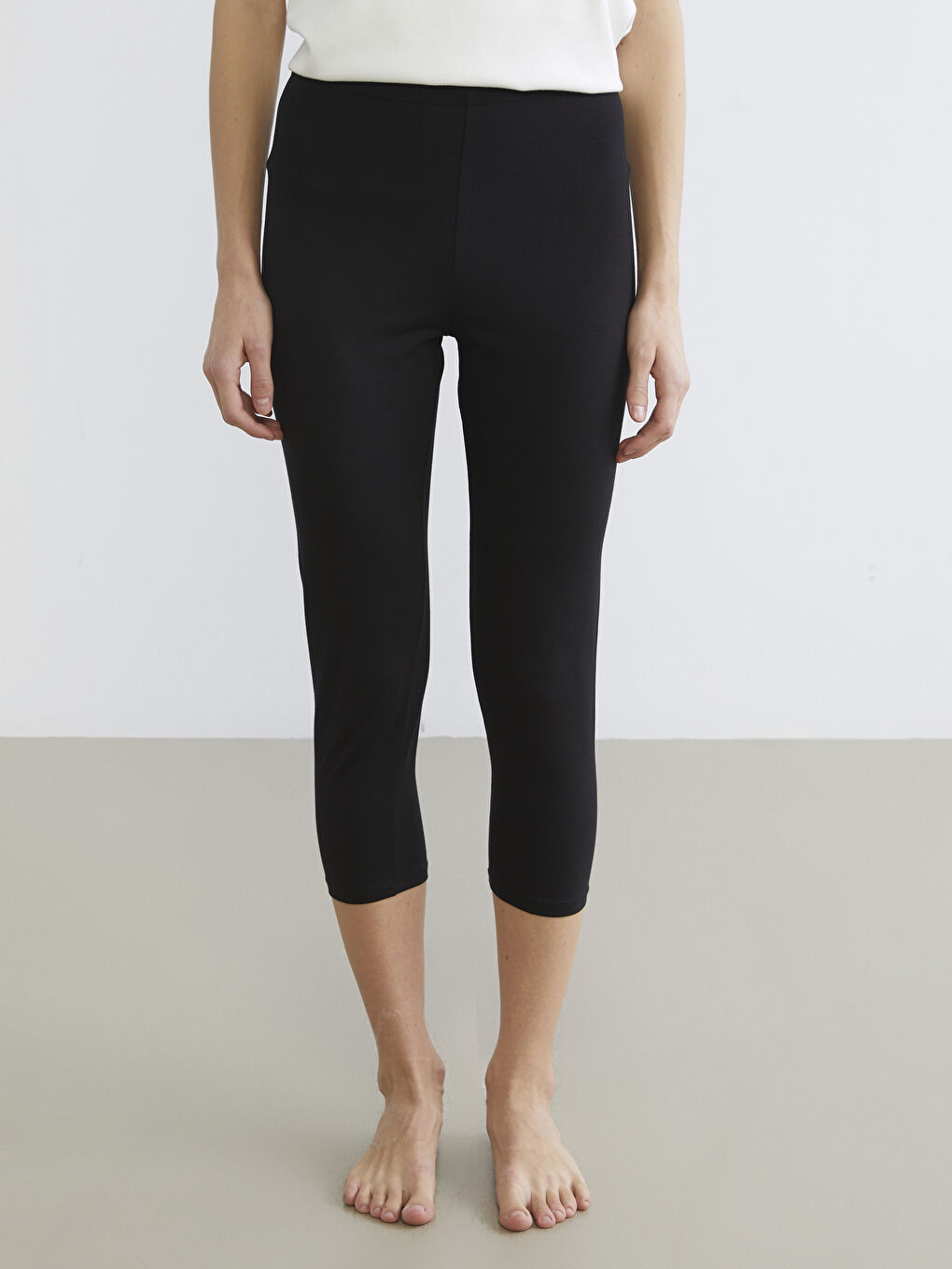 Siyah Beli Lastikli Kadın İçlik Tayt	-1