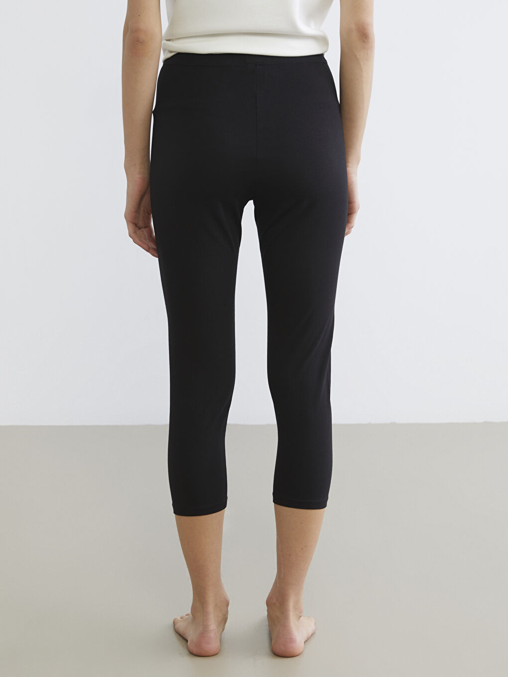 Siyah Beli Lastikli Kadın İçlik Tayt	-3