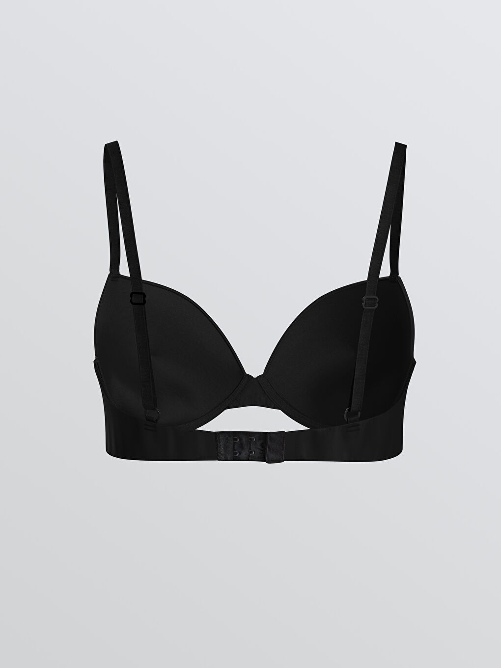 Siyah Balenli Yarım Dolgulu Düz Tişört Sütyen-1