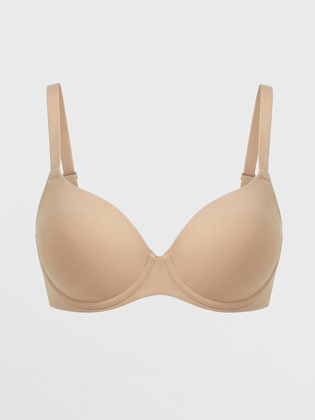 Pembe Balenli Yarım Dolgulu Düz Tişört Sütyen	