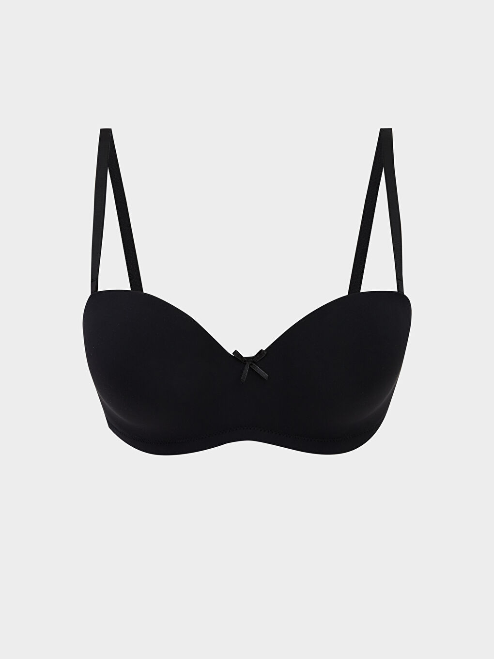 Siyah Balenli Dolgusuz Straplez Sütyen