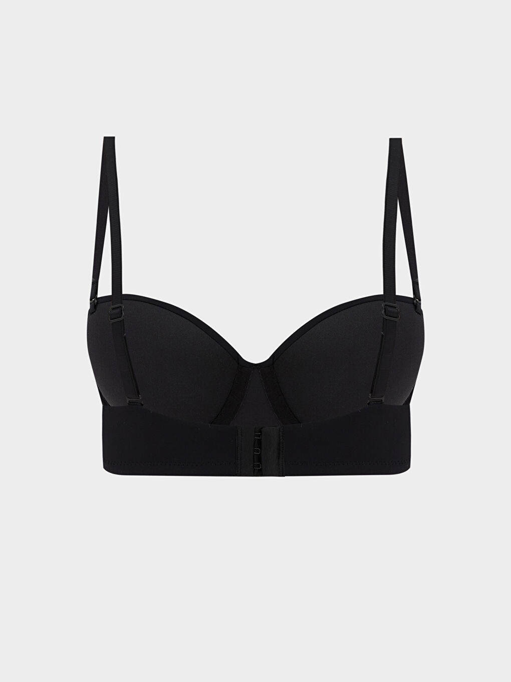 Siyah Balenli Dolgusuz Straplez Sütyen-1