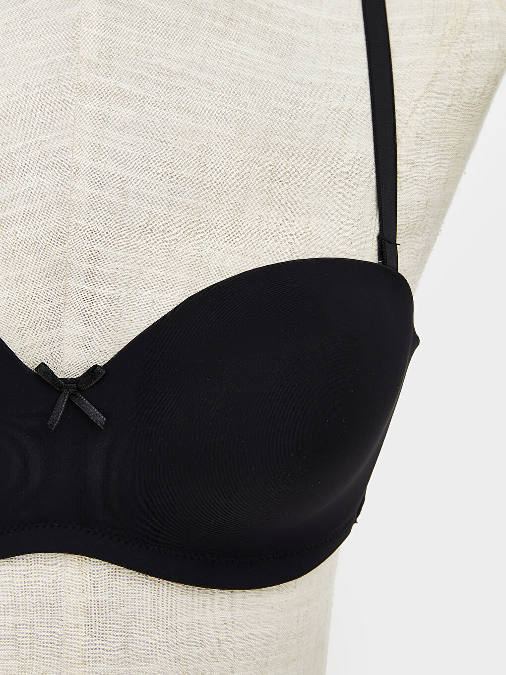 Siyah Balenli Dolgusuz Straplez Sütyen-2