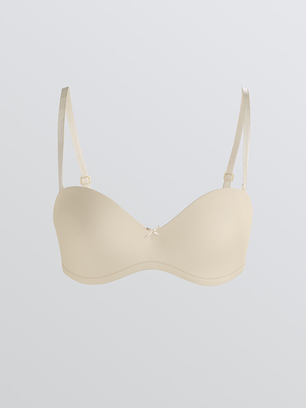 Pembe Balenli Dolgusuz Straplez Sütyen	