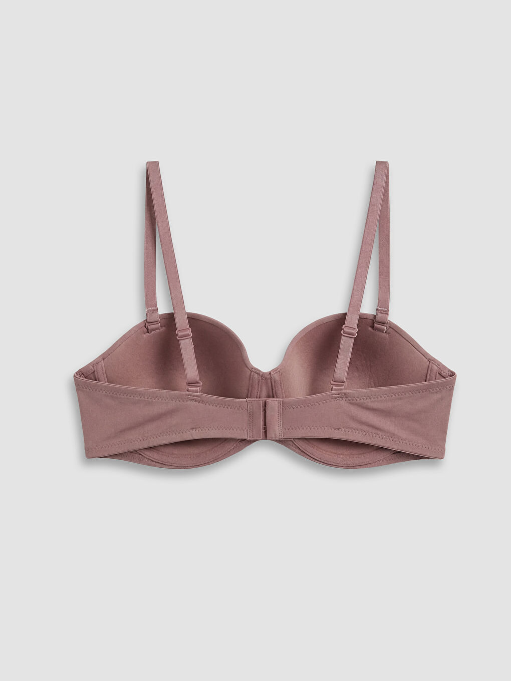 Bej Balenli Dolgusuz Straplez Sütyen-1