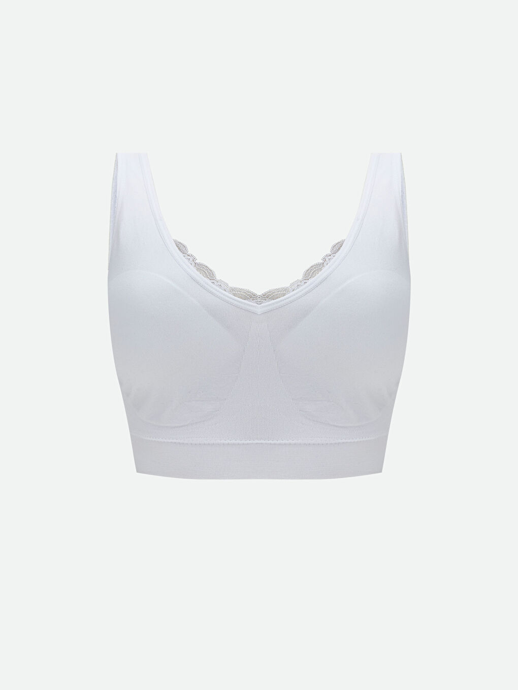Beyaz Balensiz Dolgusuz Düz Sporcu Sütyeni