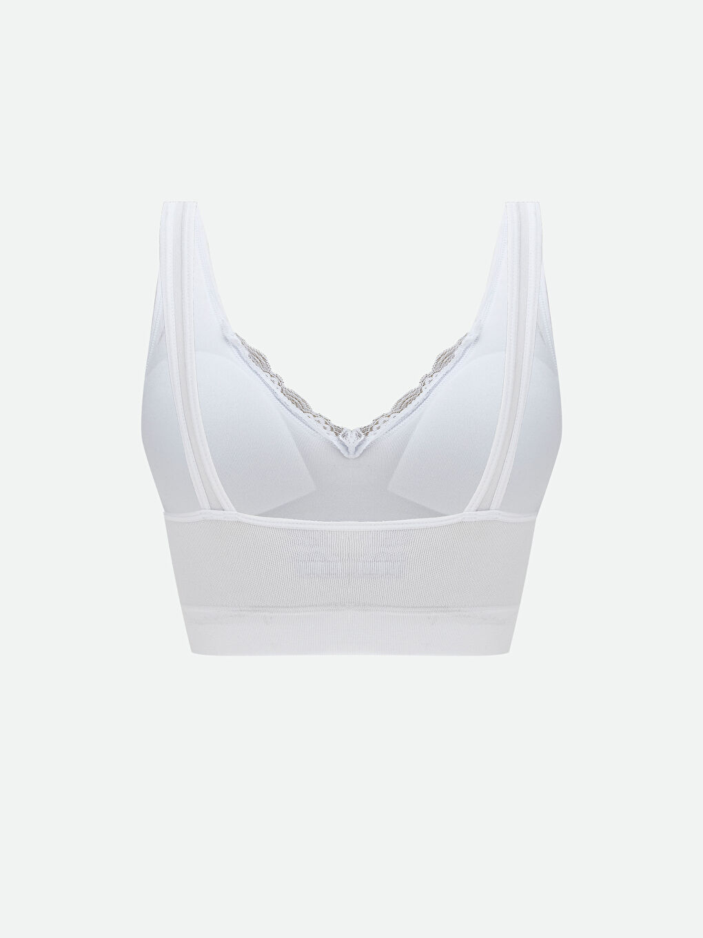 Beyaz Balensiz Dolgusuz Düz Sporcu Sütyeni-1