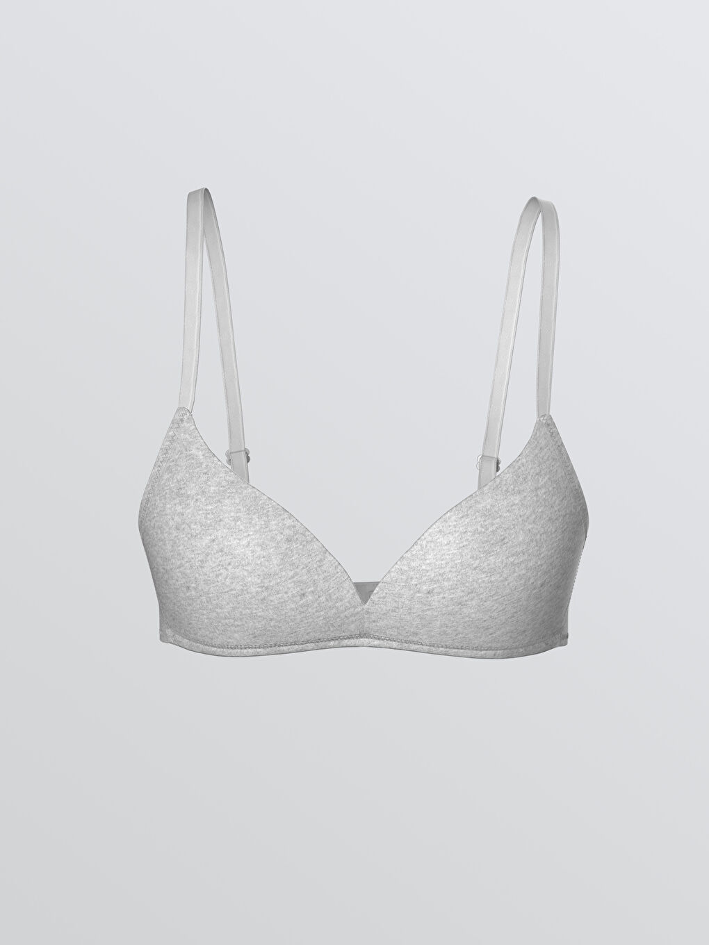 Gri Balensiz Dolgusuz Düz Üçgen Sütyen