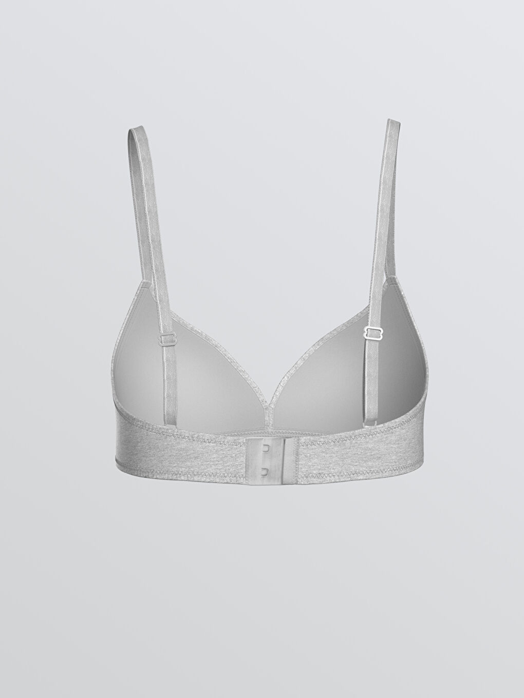 Gri Balensiz Dolgusuz Düz Üçgen Sütyen-1