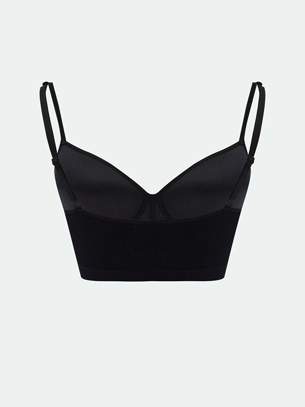 Siyah Balensiz Dolgusuz Düz Tişört Sütyen-1