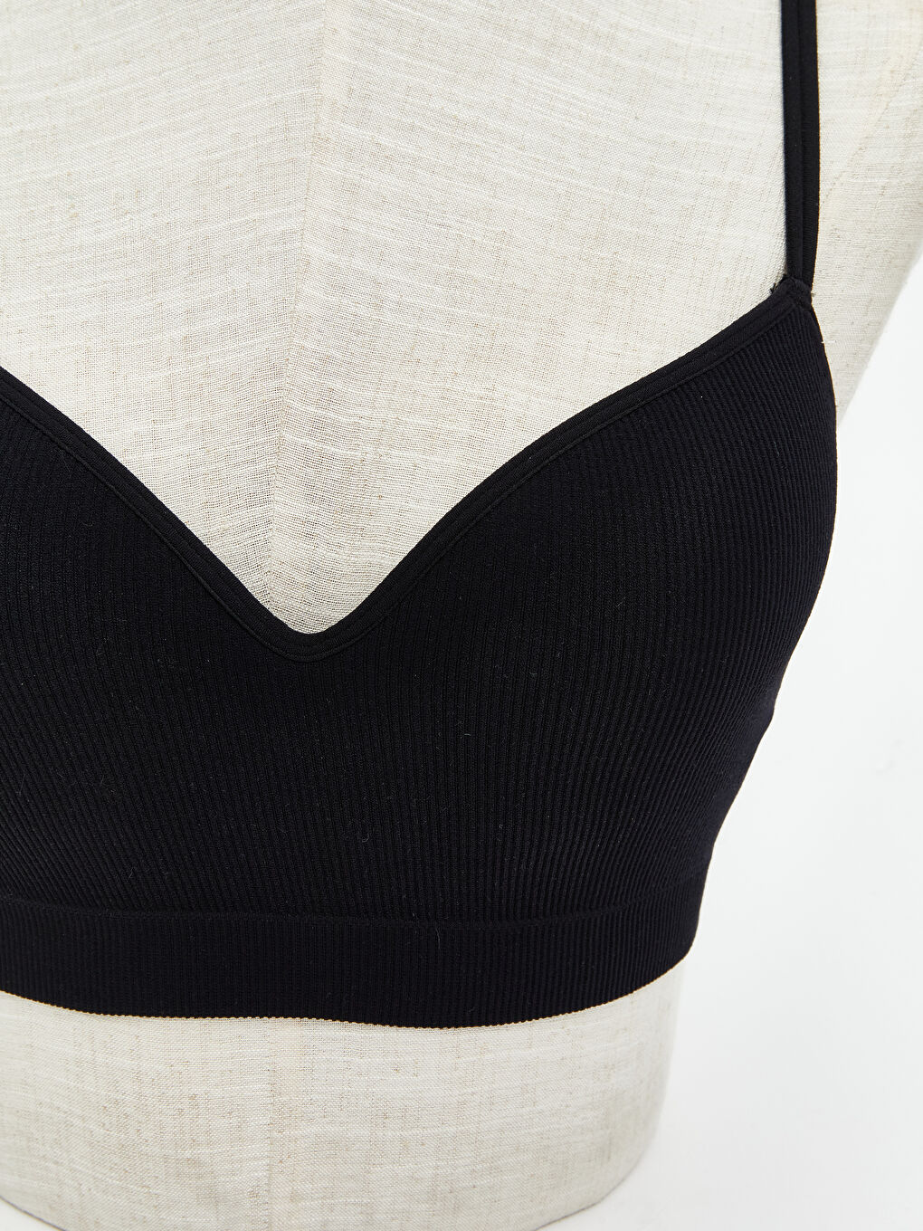 Siyah Balensiz Dolgusuz Düz Tişört Sütyen-2