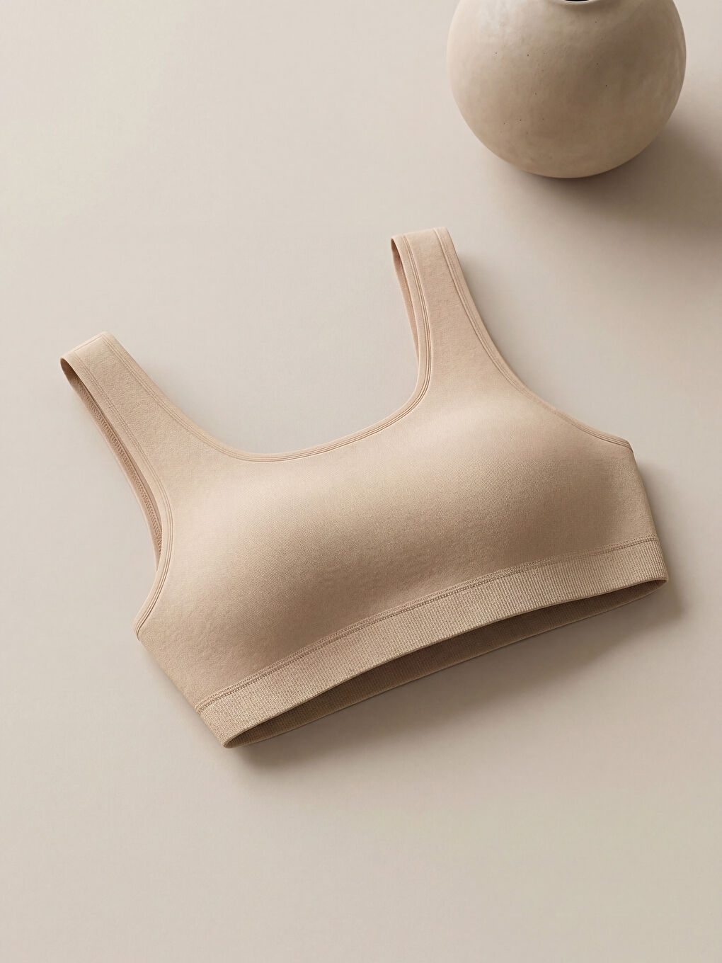 Pembe Balensiz Dolgusuz Düz Sporcu Sütyeni