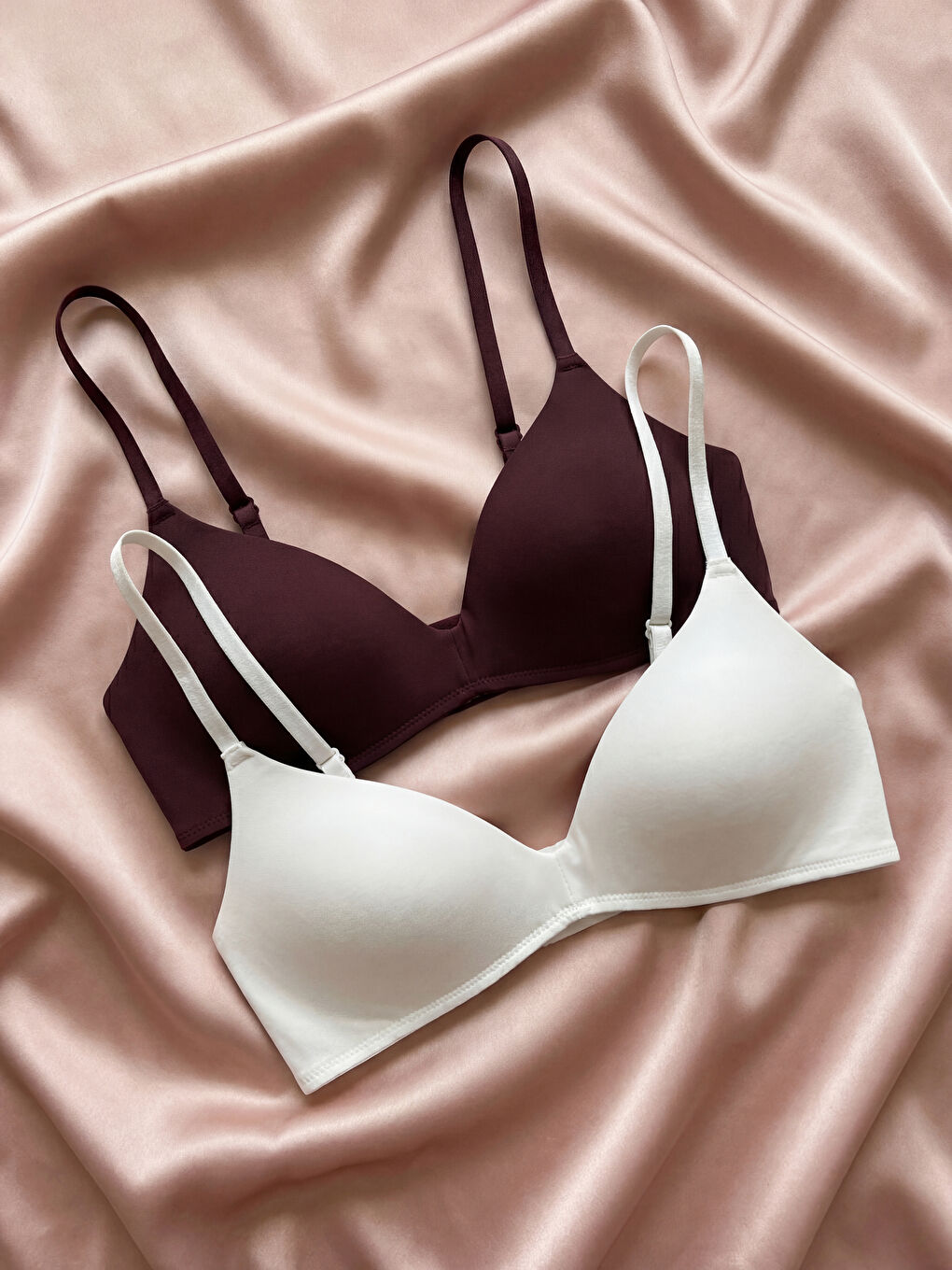 Pembe Balensiz Dolgusuz İlk Sütyen 2'li