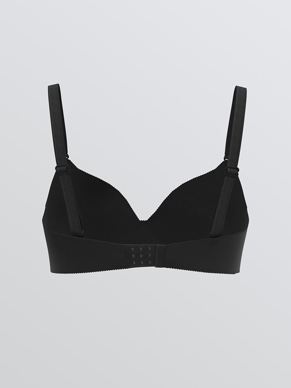 Siyah Balenli Dolgusuz Düz Tişört Sütyen-1