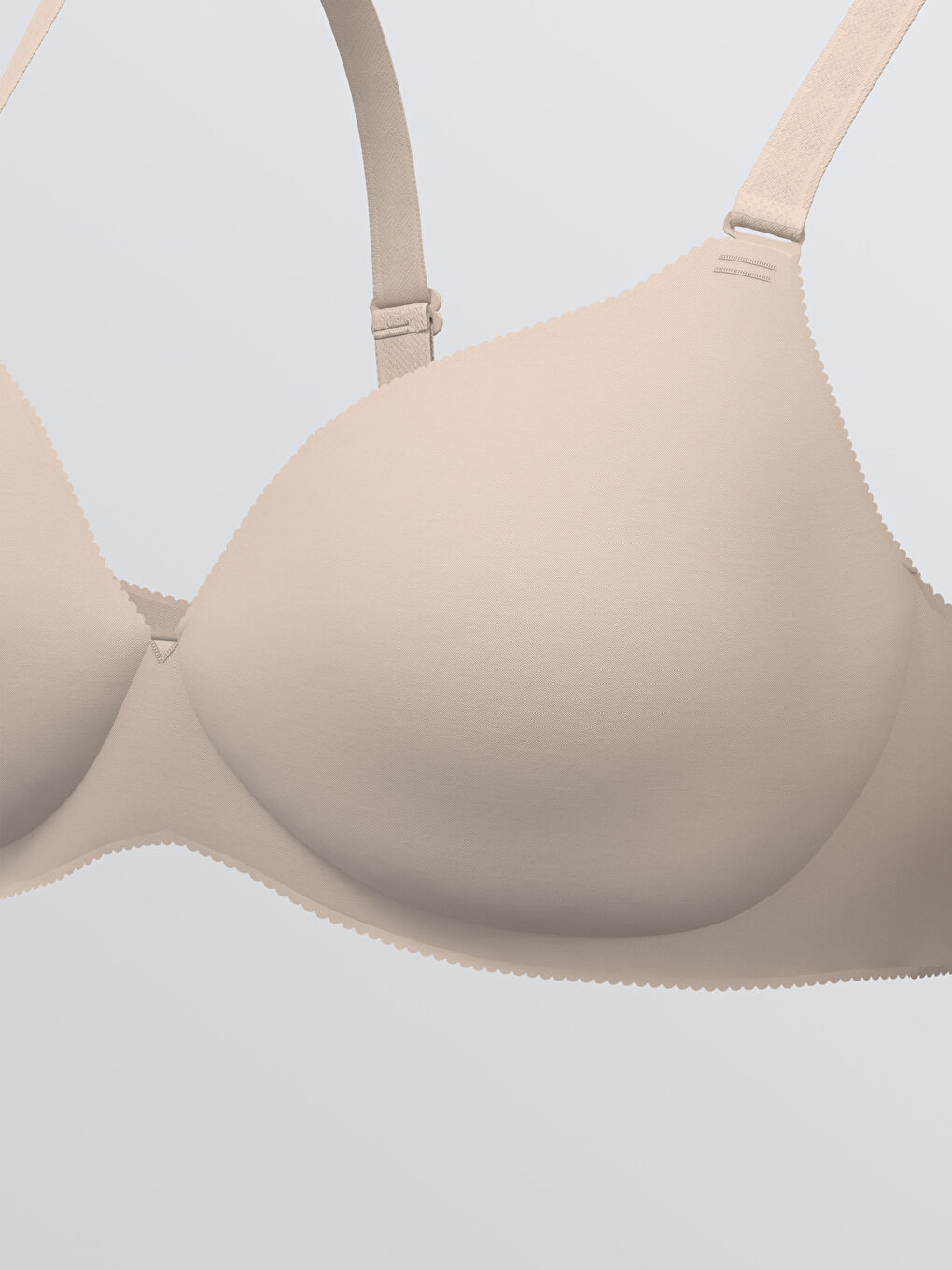 Pembe Balensiz Yarım Dolgulu Düz Tişört Sütyen	-2