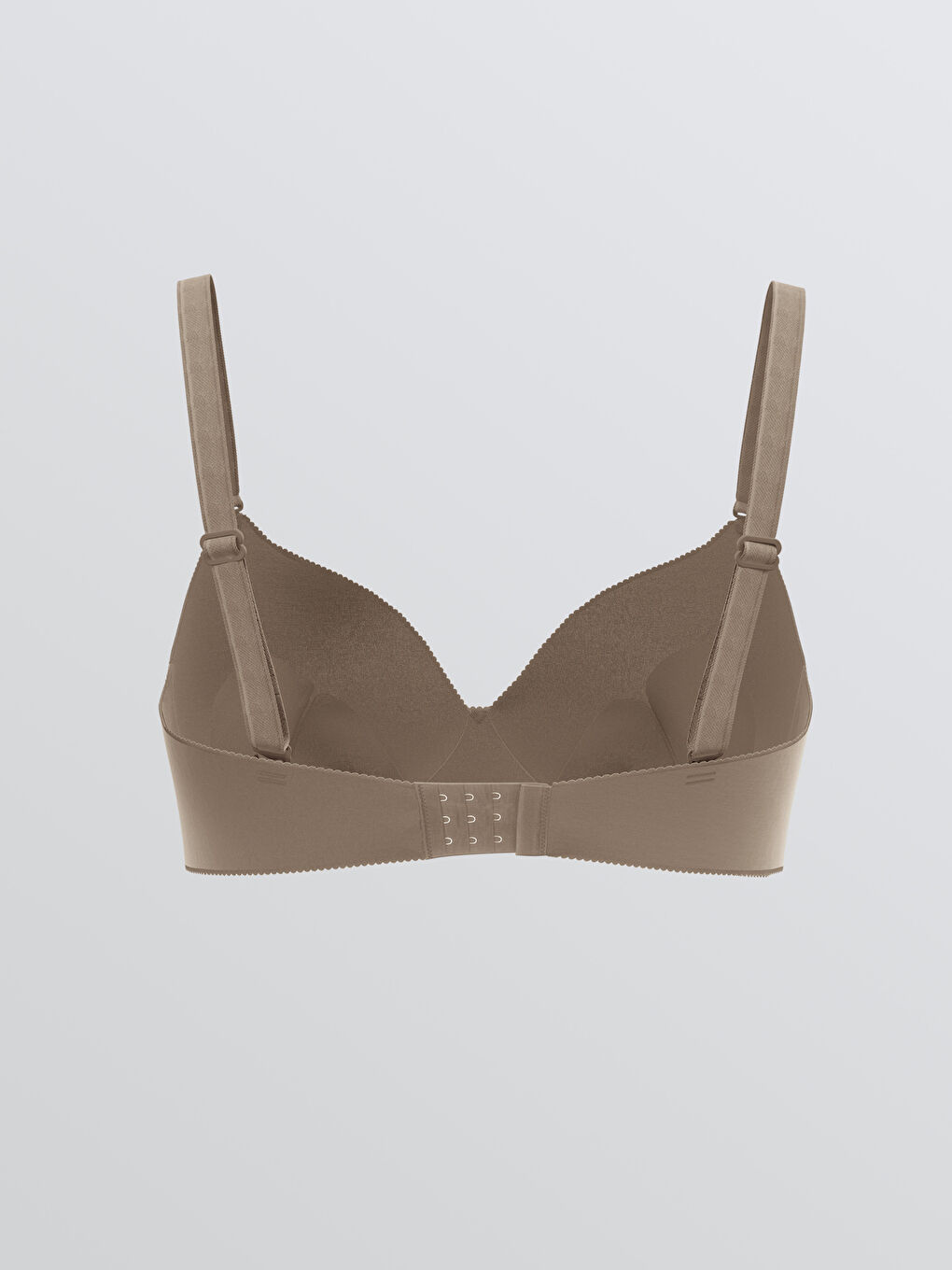 Bej Balensiz Yarım Dolgulu Düz Tişört Sütyen	-1