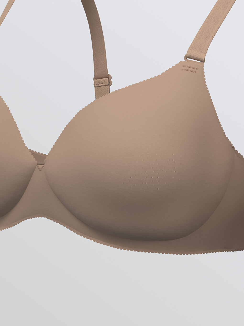 Bej Balensiz Yarım Dolgulu Düz Tişört Sütyen	-2