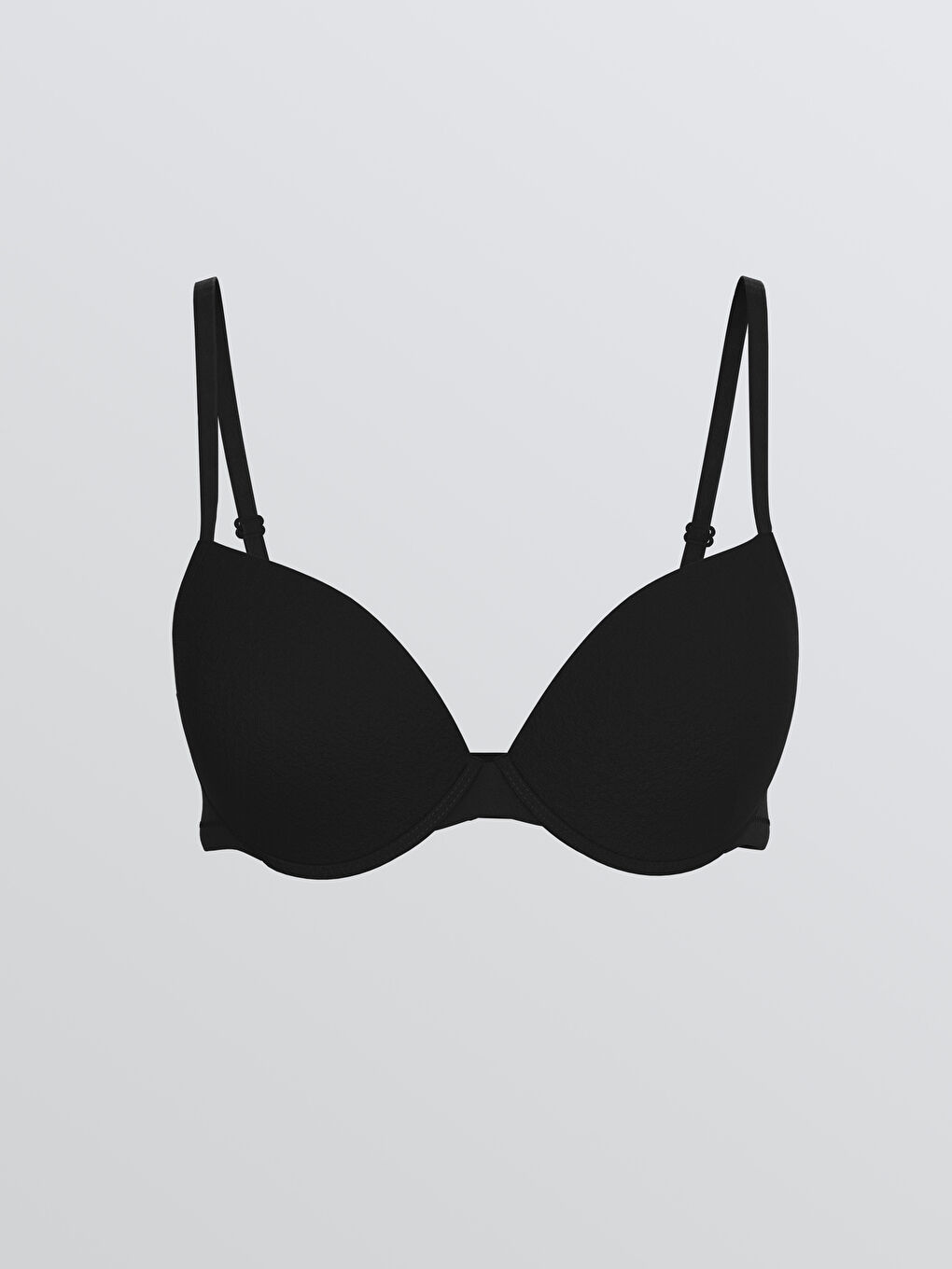 Siyah Balenli Dolgusuz Tişört Sütyen