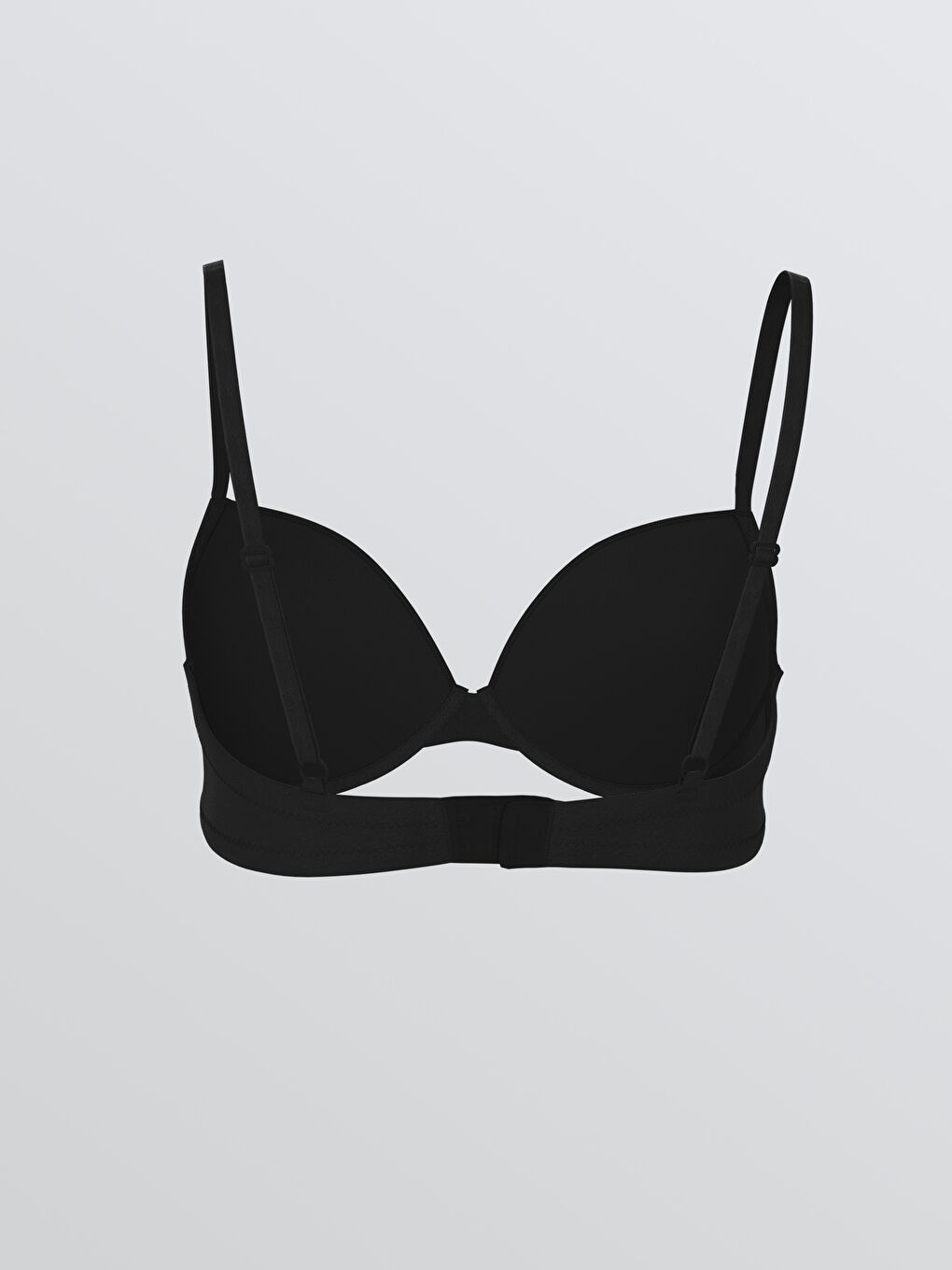 Siyah Balenli Dolgusuz Tişört Sütyen-1