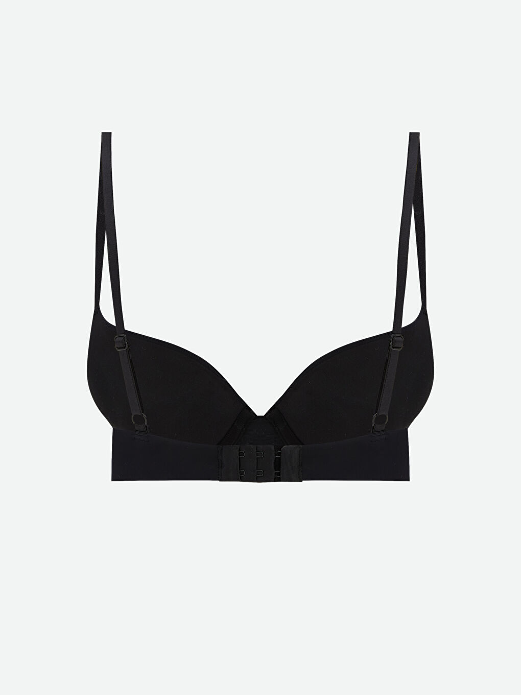 Siyah Balenli Dolgulu Düz Tişört Sütyen-1