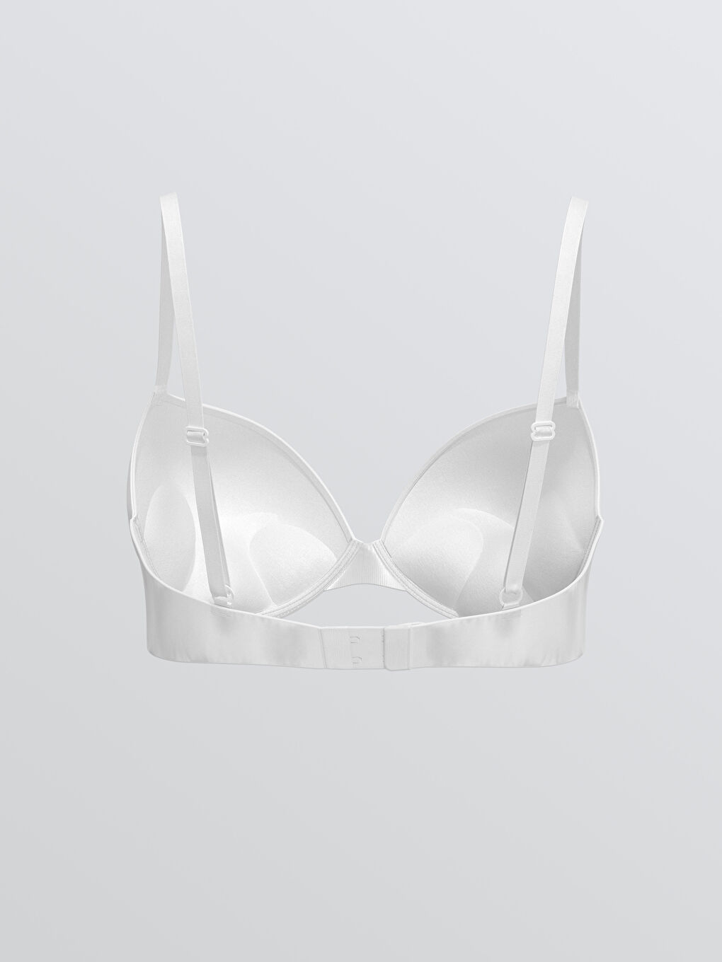 Beyaz Balenli Dolgulu Düz Tişört Sütyen-1