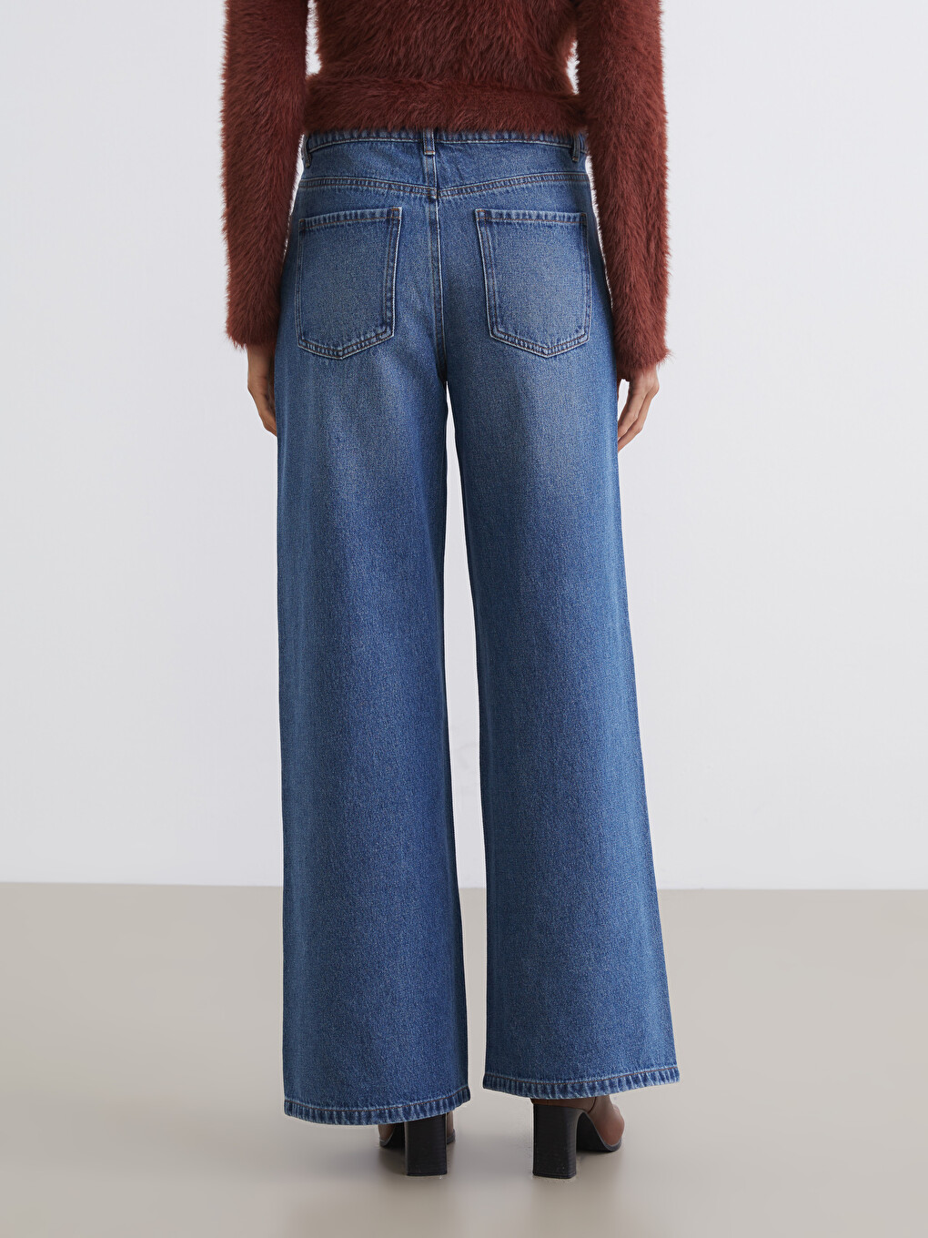 İndigo Baggy Fit Kadın Jean Pantolon-3