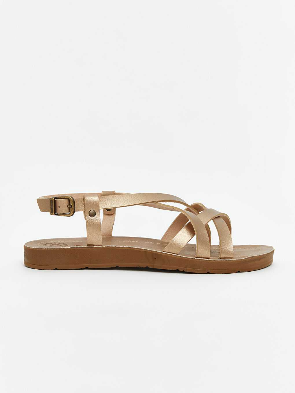 Sarı Çapraz Bantlı Kadın Sandalet-1