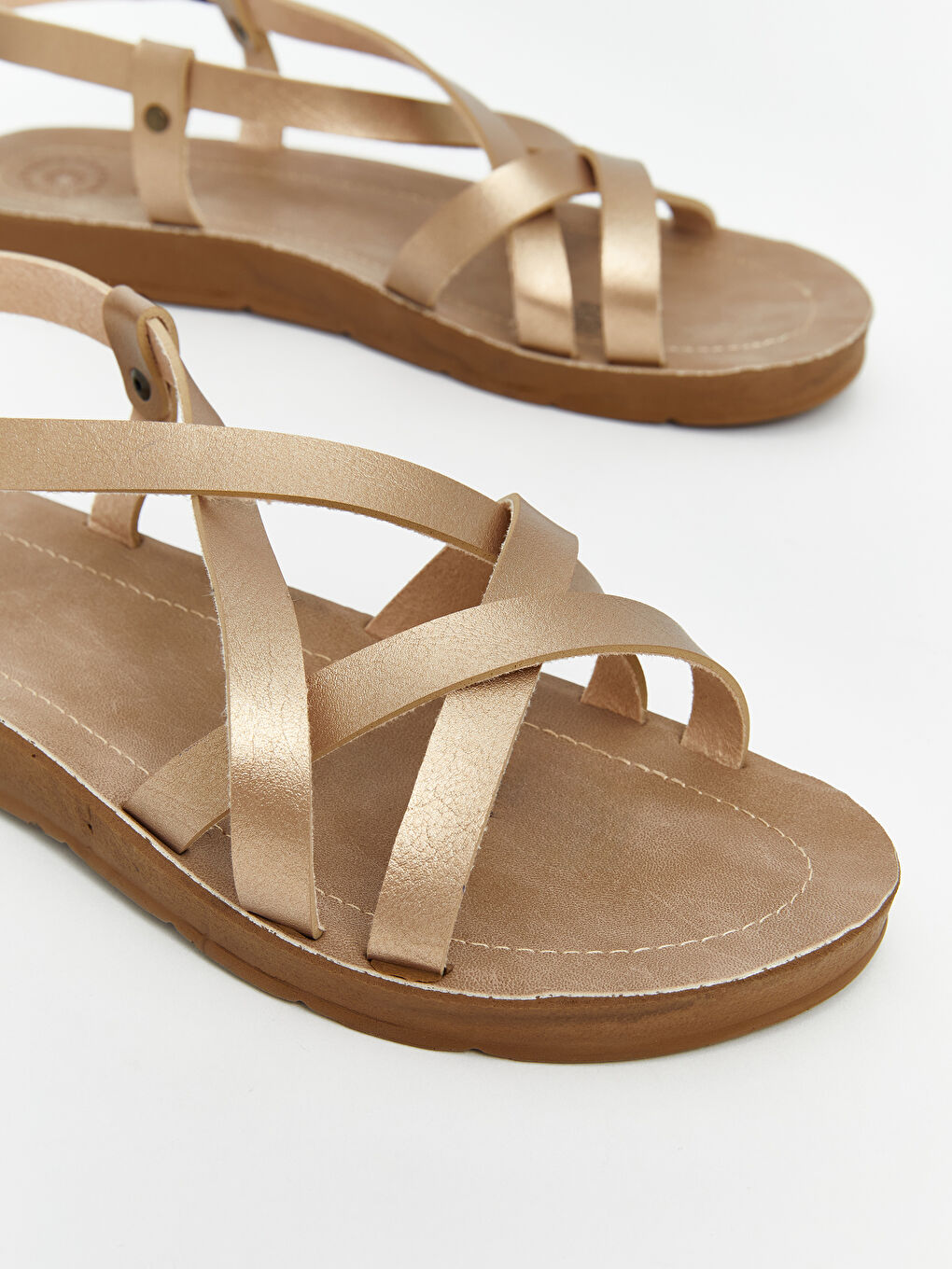 Sarı Çapraz Bantlı Kadın Sandalet-2