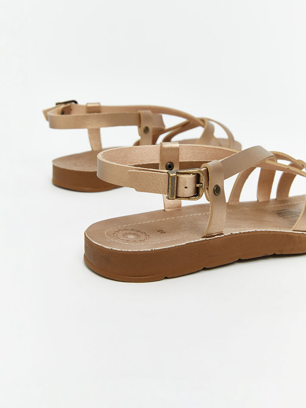 Sarı Çapraz Bantlı Kadın Sandalet-4