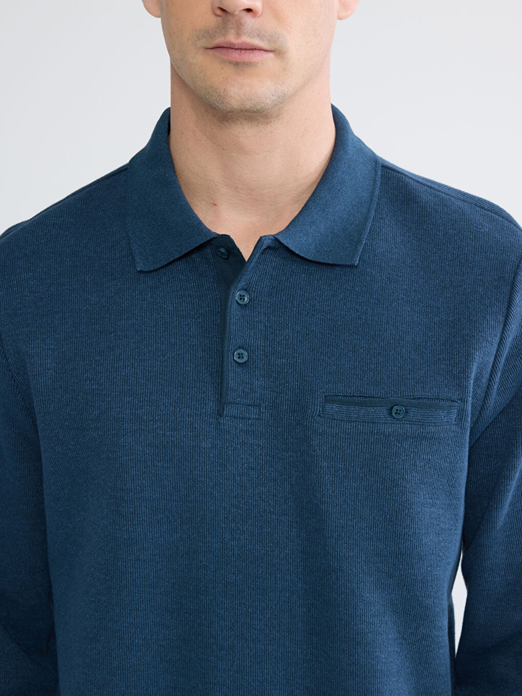 Polo Neck Men's Sweatshirt-2