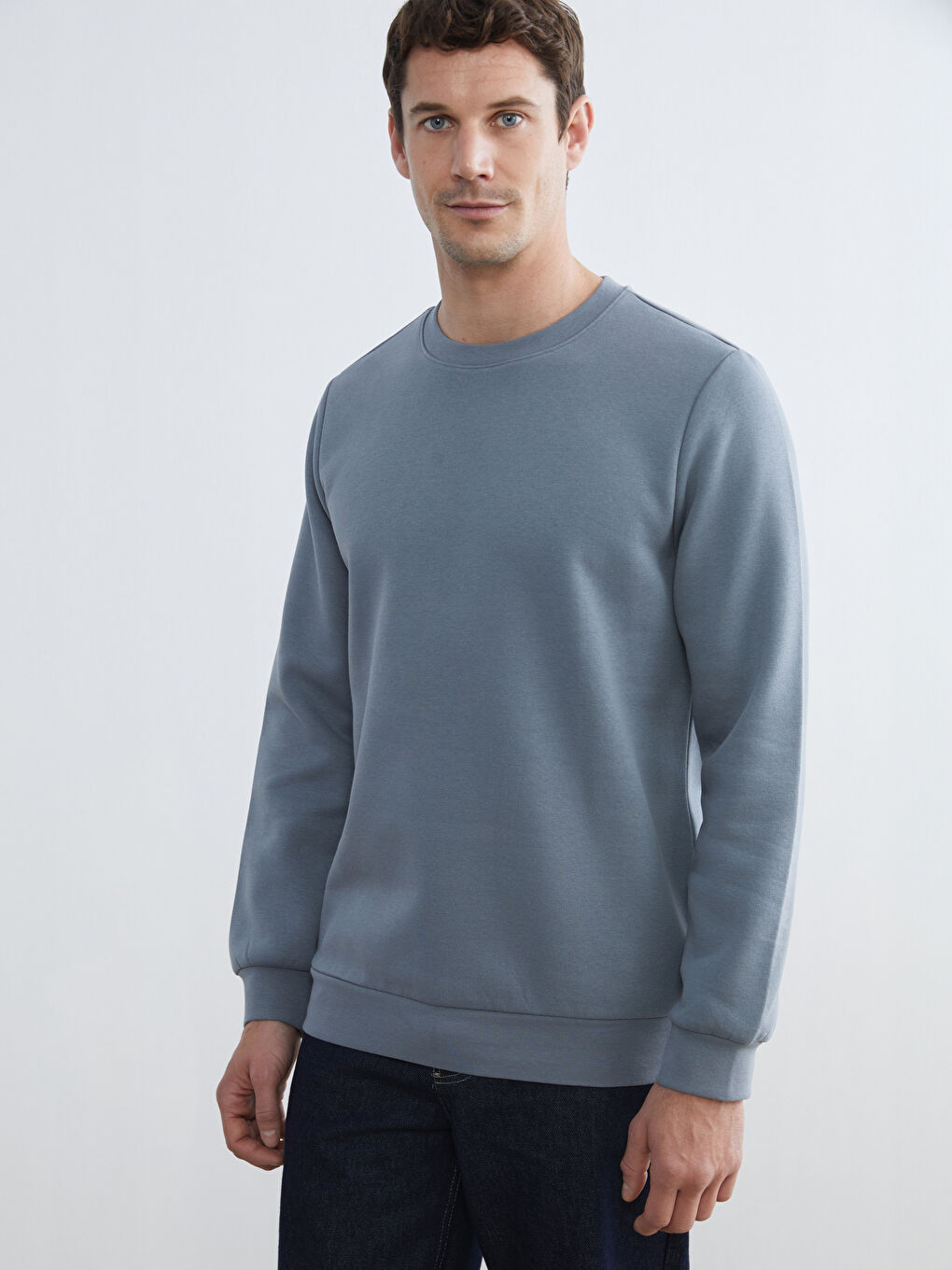 Crew Neck Men's Thick Sweatshirt