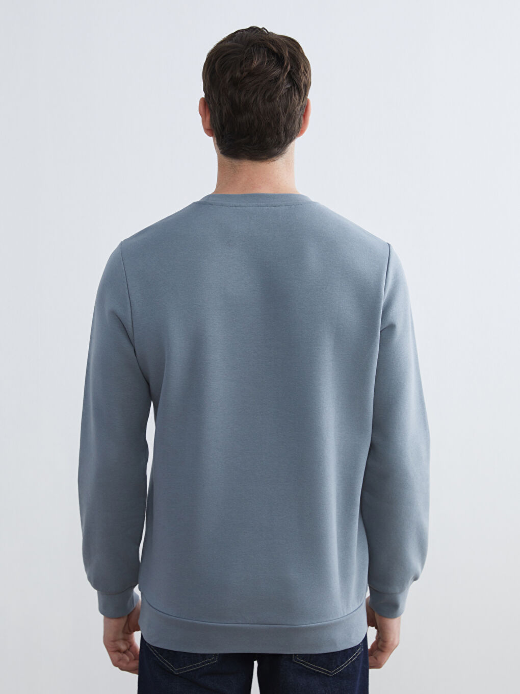 Crew Neck Men's Thick Sweatshirt-3