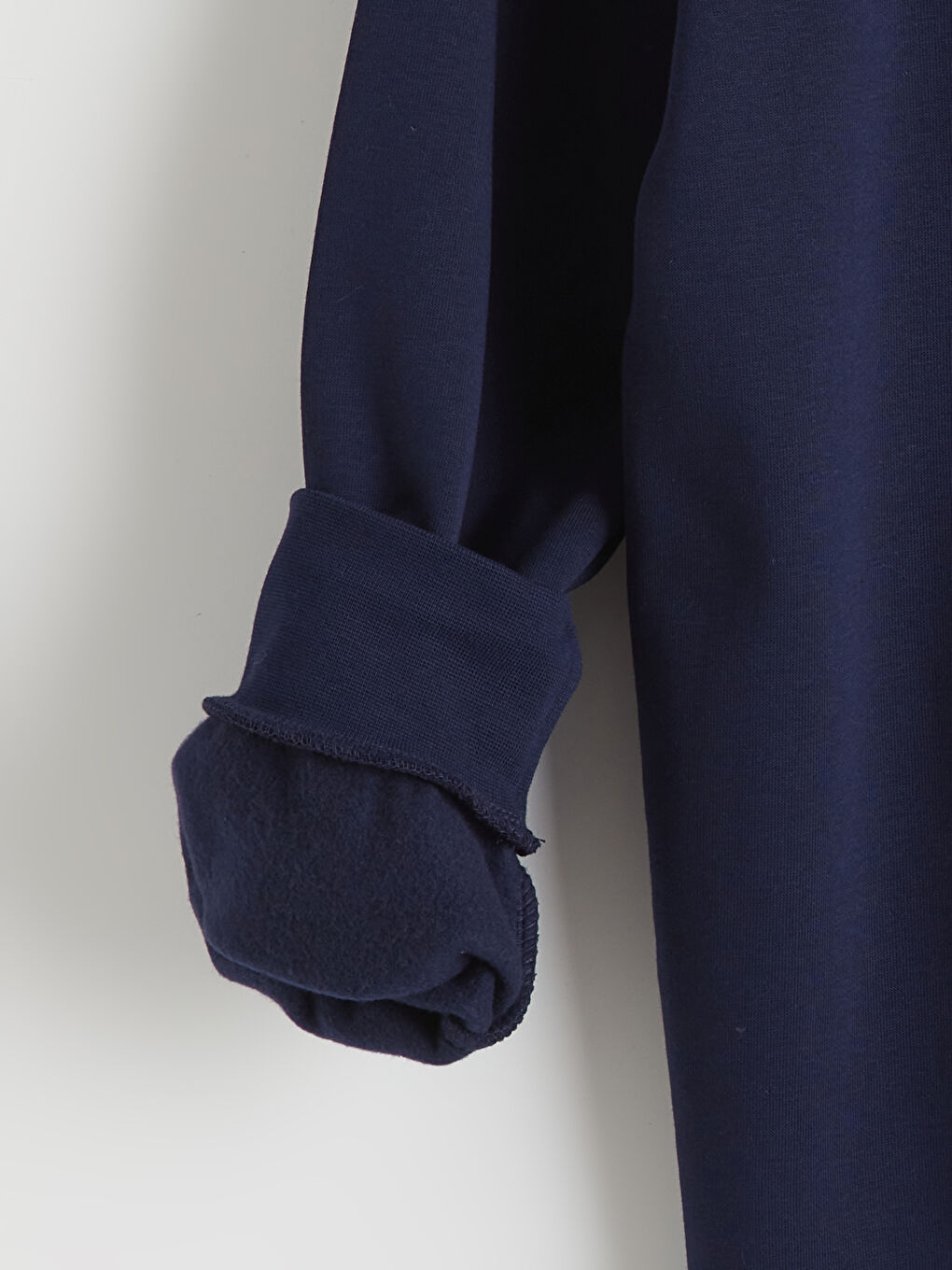 Lacivert Bisiklet Yaka Erkek Kalın Sweatshirt-1